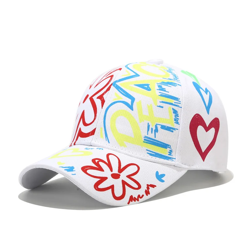 

Spring and summer cartoon printed cotton casual hats unisex caps