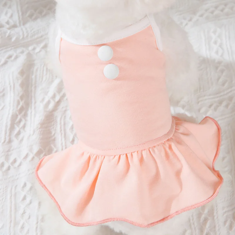

Summer Dog Lovers Clothes Dogs Vests Dresses Puppy Clothing Cute Solid Spring Dresses For Small Chihuahua Dog Pet Cat Clothes