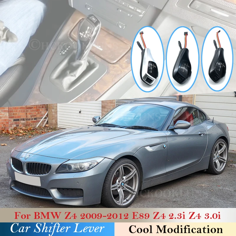 Черный серебристый светодиодный рычаг переключения передач из углеродного