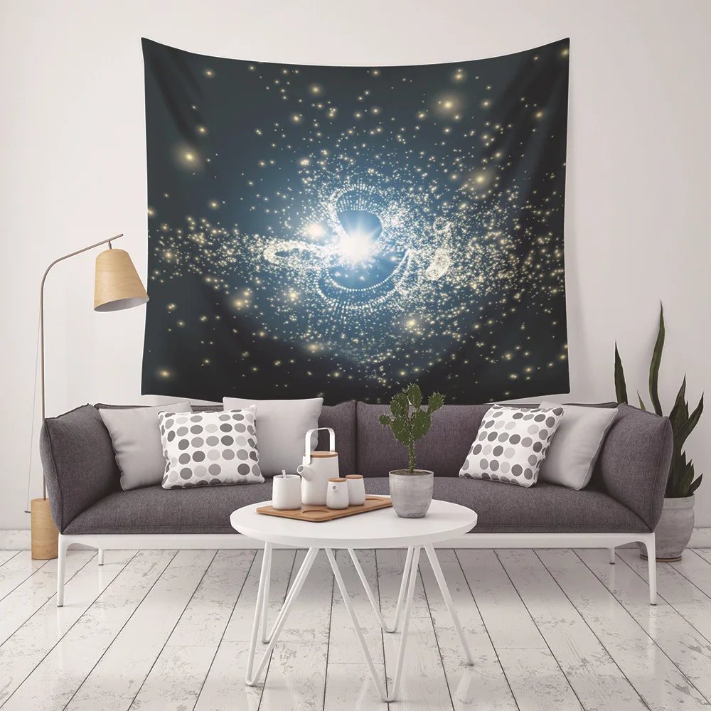 

Yaapeet 1pc Moon Printed Wall Hanging Polyester Psychedelic Wall Tapestry Pretty Space Hanging Tapestry Star Printed Home Decor