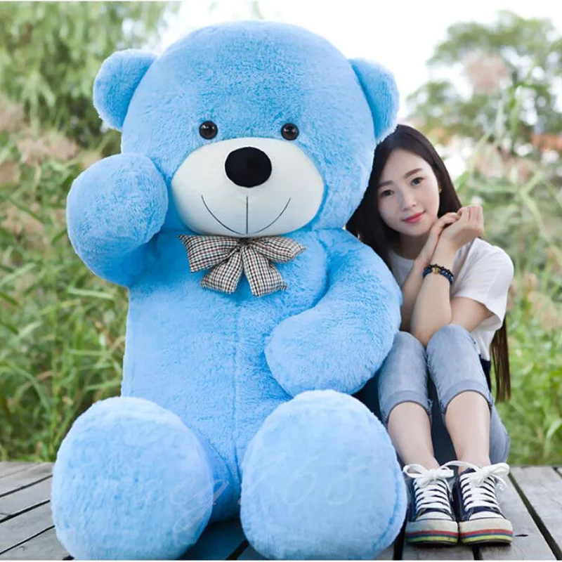 

Huge Blue Teddy Bear Tie Plush Toy Doll 160cm Giant Living Room and Bedroom Decoration Birthday Gift Cute Soft Stuffed Bear