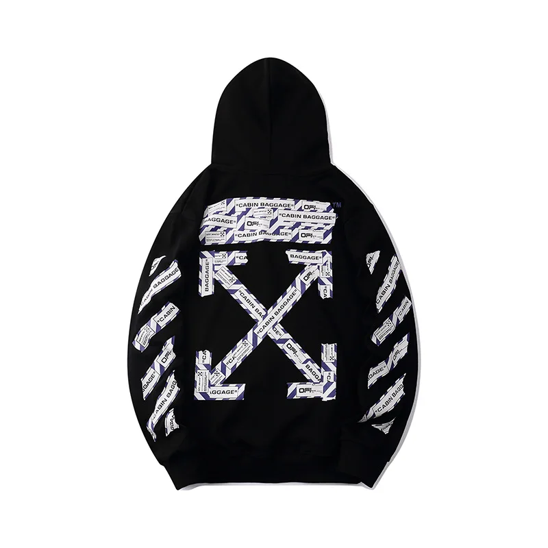 

20ss new fashion brand offwhite sweater exclusive ow loose fitting hooded men's and women's couple's jacket