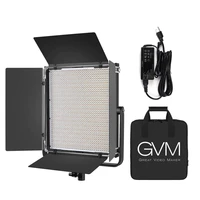 gvm led photographic video studio lighting with barndoors dimmable 3200 to 5600k beads lamp 65w digital wireless app remote