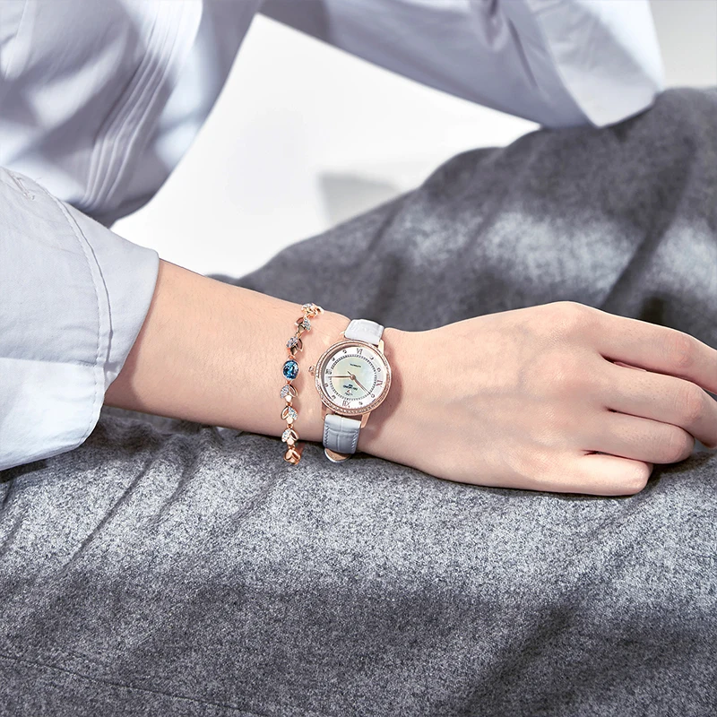 Cdyle браслеты из розового золота, украшенные кристаллами Swarovski, браслеты для женщин, модные ювелирные изделия, элегантные браслеты с подвесками