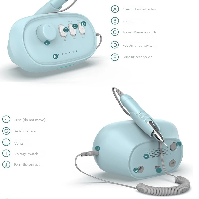 

Electric Nail Drill Machine 35W 35000RPM Nail Art Equipment Manicure Machine Accessory