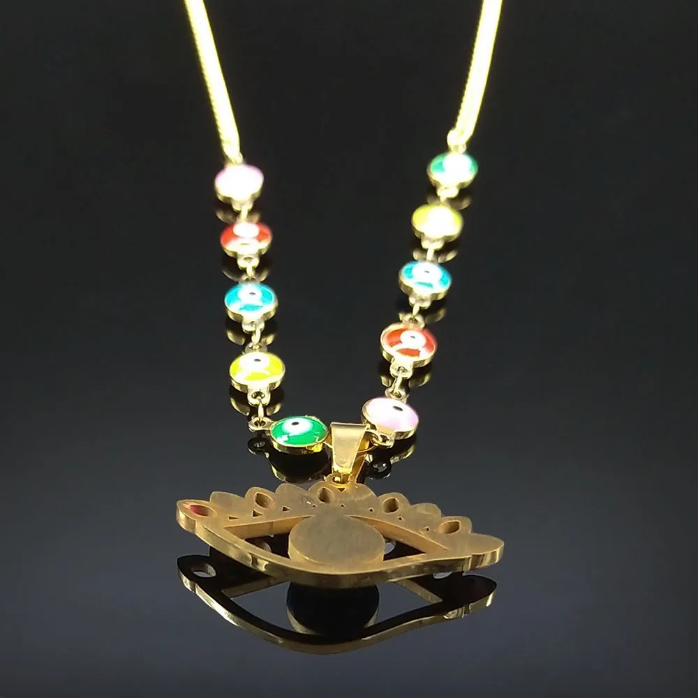 2022 красивое ожерелье-чокер из нержавеющей стали с турецким глазом ожерелье