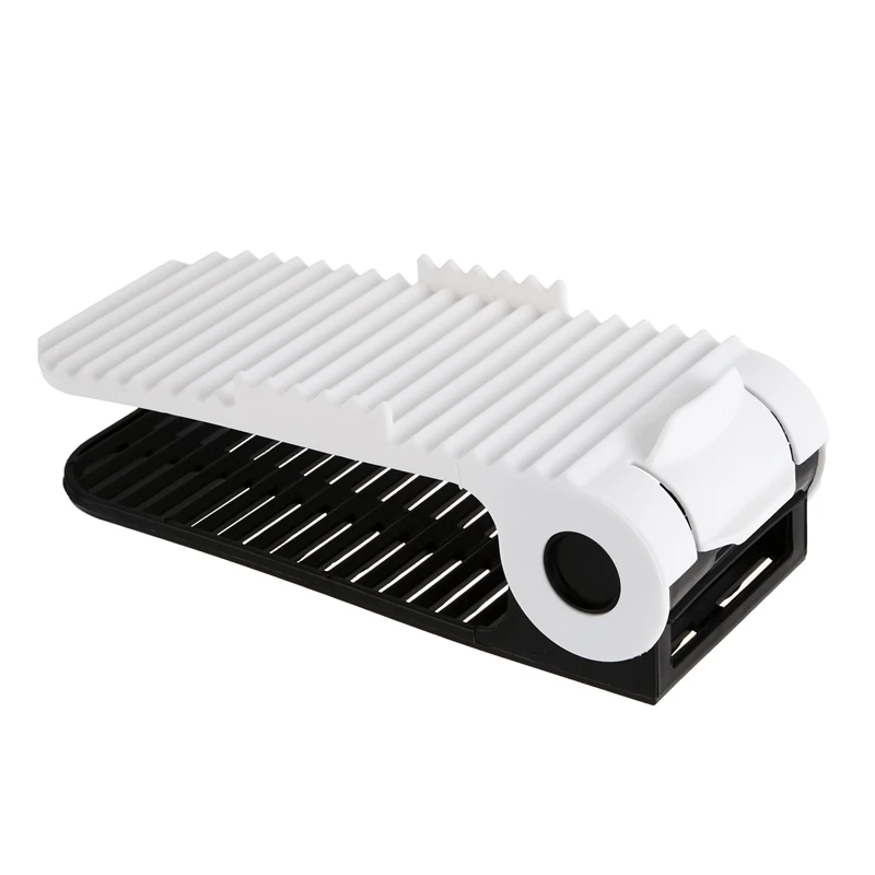 

10 Pcs Adjustable Shoe Slots Organiser Shoe Storage Holder & 1 Pcs Fruit Basket Living Room Fruit Drain Basket