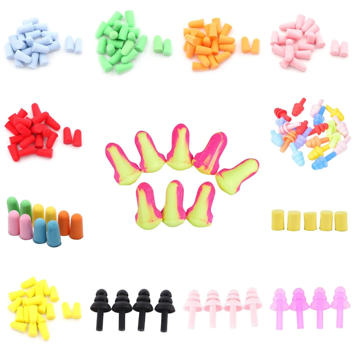 

2/5/10pairs Comfort Soft Foam Ear Plugs Tapered Travel Sleep Noise Reduction Prevention Earplugs Sound Insulation Ear Protection