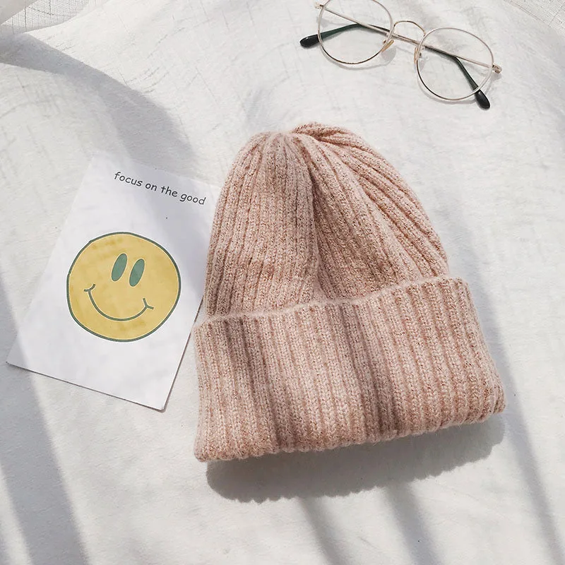 

Helisopus New Winter Soft Warm Knitted Hat Caps Fashion Solid Skullies Soft Winter Hats for Women Casual All-match Beanie Hats