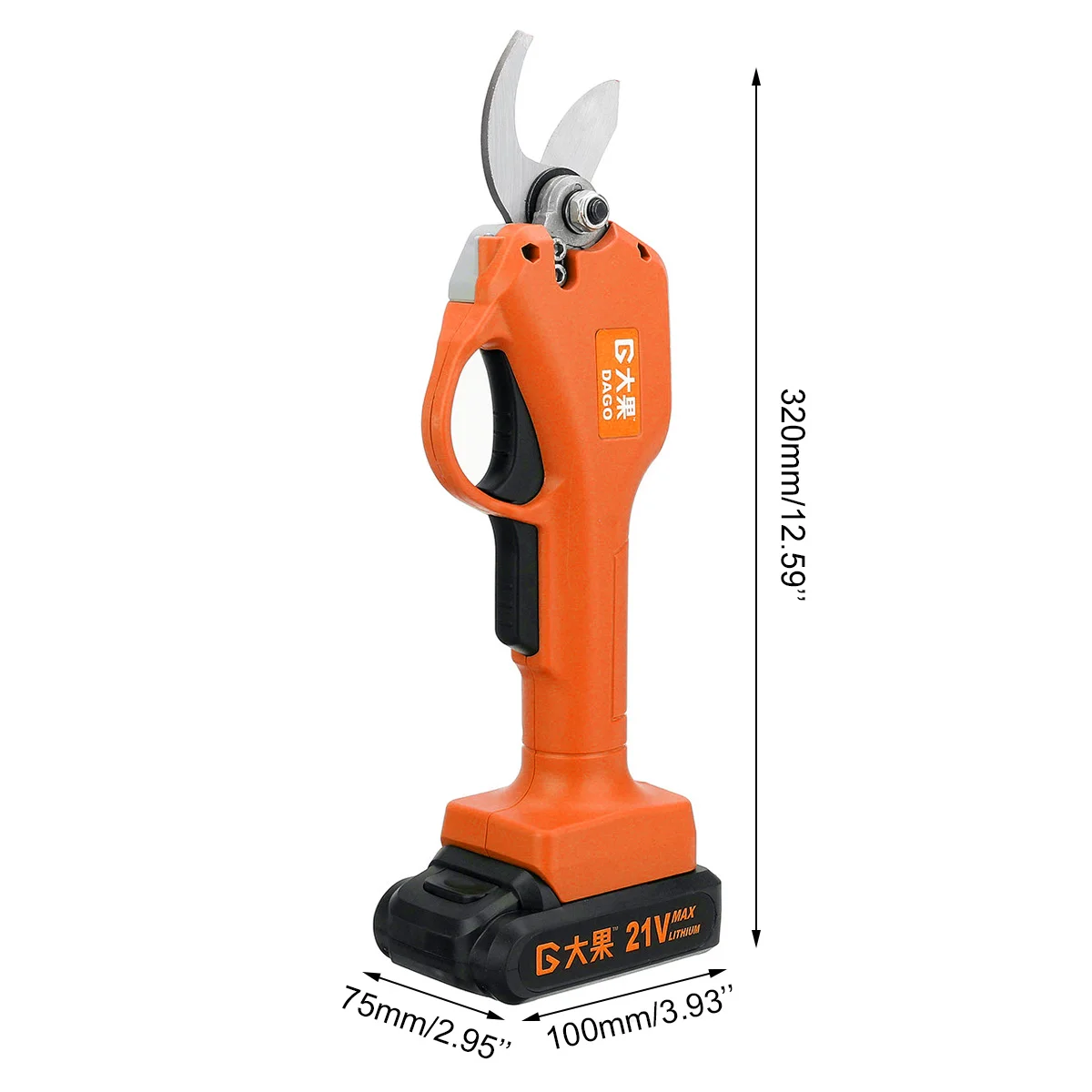 

21V 40mm Electric Pruning Shears Cordless Secateur Rechargeable Pruning Scissors Pruners Garden Cutting Tools With 1/ 2 Battery