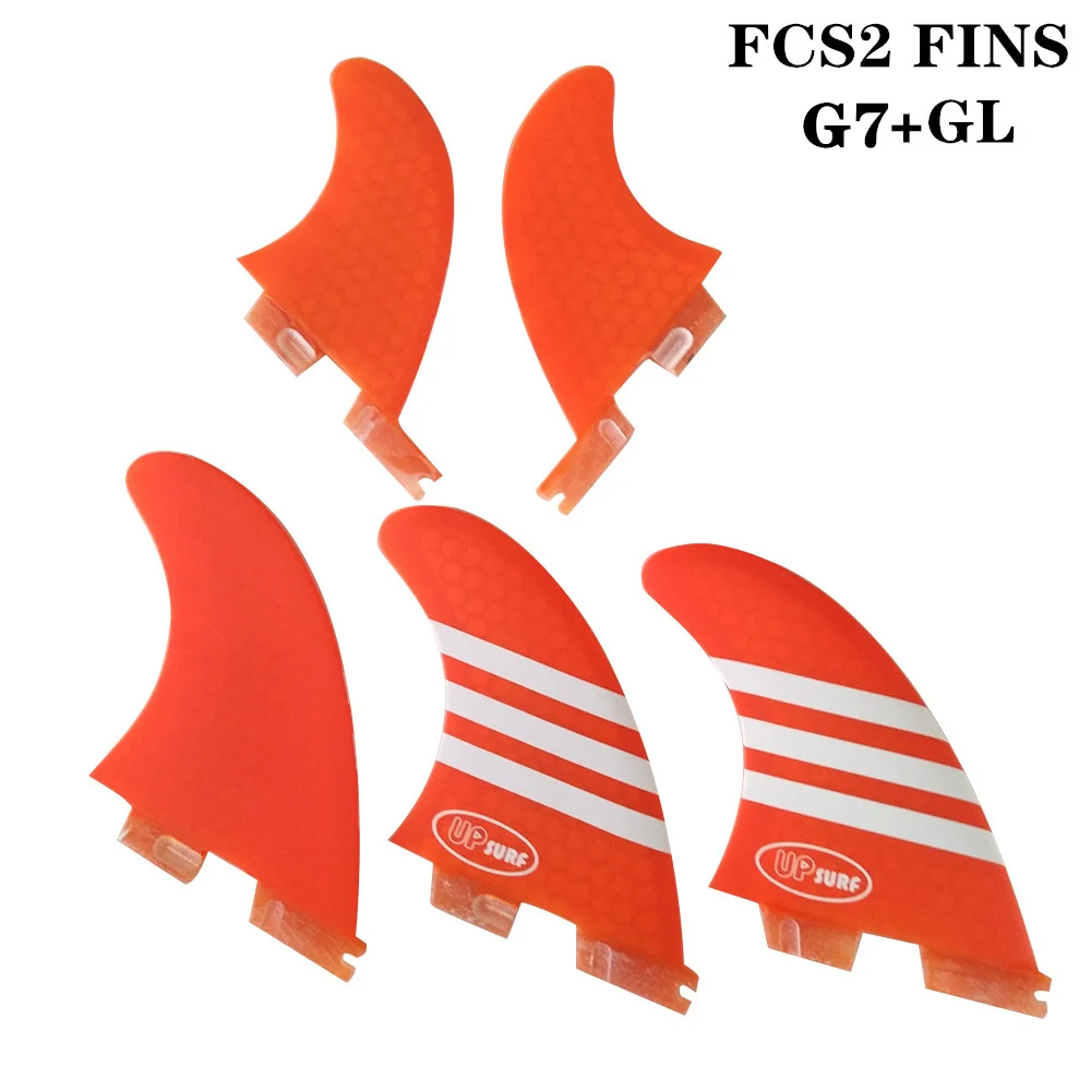 FCSII G7 + GL доска для серфинга синий/красный цвет сотовые плавники tri quad ребра набор