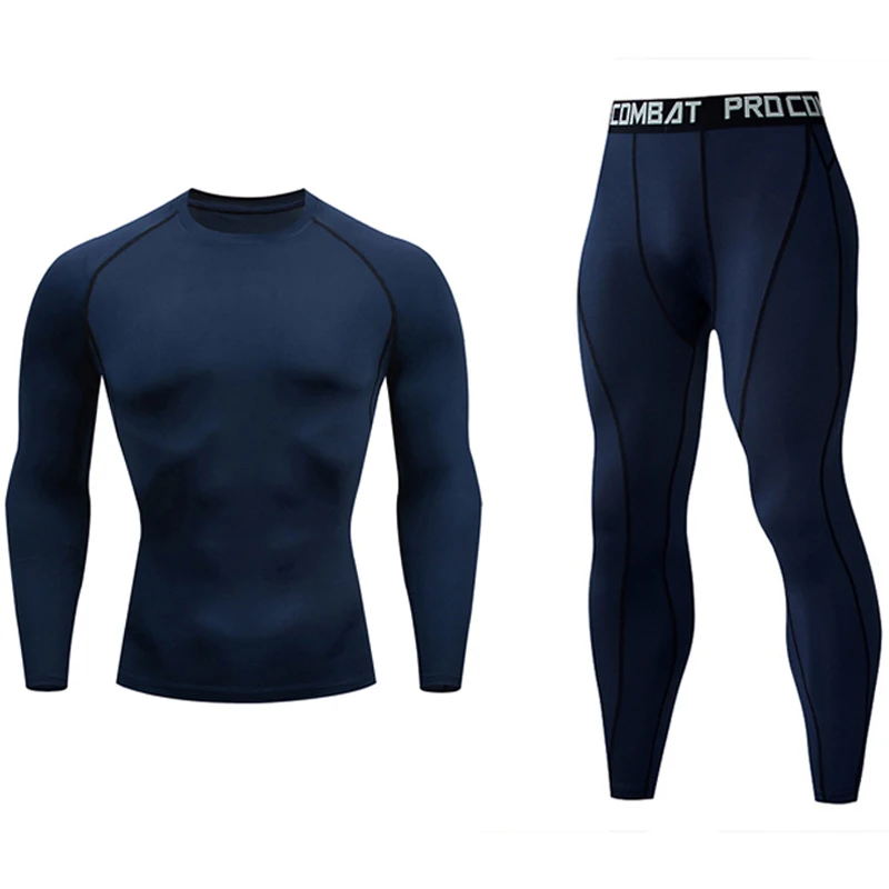 

Men's Thermal underwear Sets Running Compression Sport Suits Basketball Tights Clothes Gym Fitness Jogging Sportswe Quick Dry