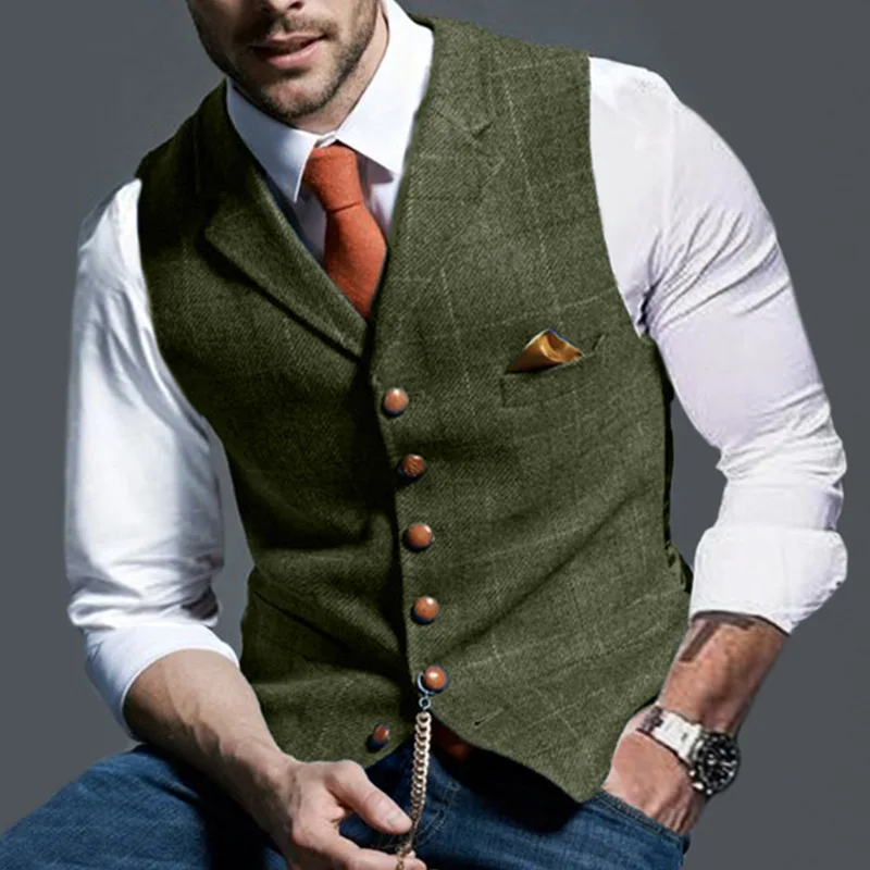 

Ropa Para Hombre 2021 Autumn Men's Vest European American Hot Style Men's Casual Plaid Slim Jacket