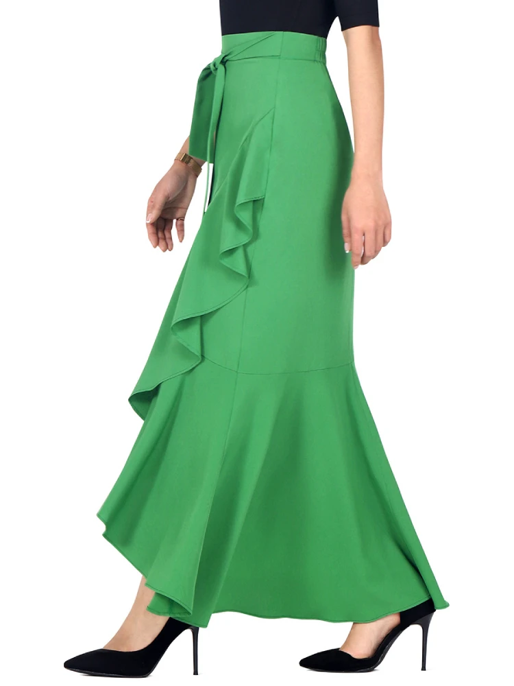 Юбка Женская длинная асимметричная с завышенной талией элегантная