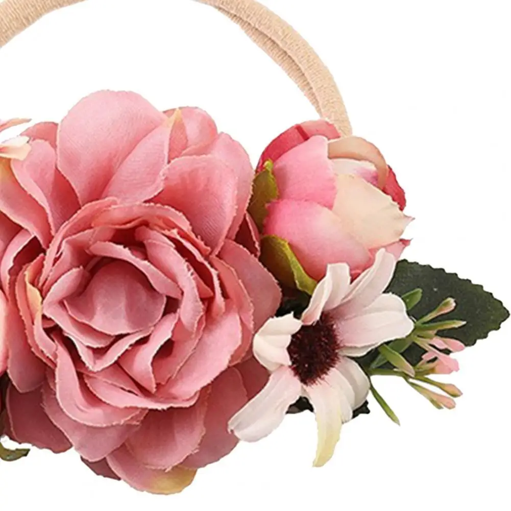 

New Baby Headband Skin-friendly Attractive Polyester Stretchy Flower Headbands Decor Kids Headwear for Infant