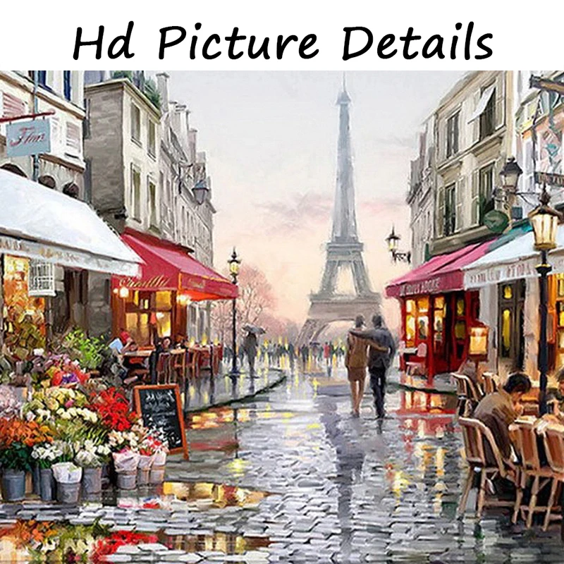 

Romantic City Lovers Paris Eiffel Tower Landscape Abstract Canvas Paintings Posters and Prints Wall Art Pictures for Living Room