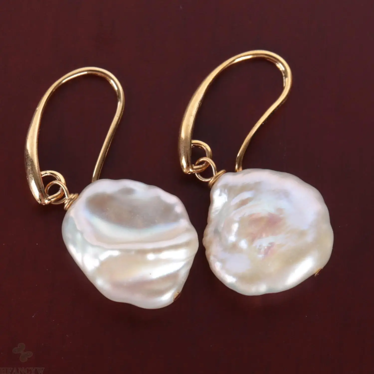 14 15 мм Серьги из натурального белого жемчуга в стиле барокко 18k серьги форме капли