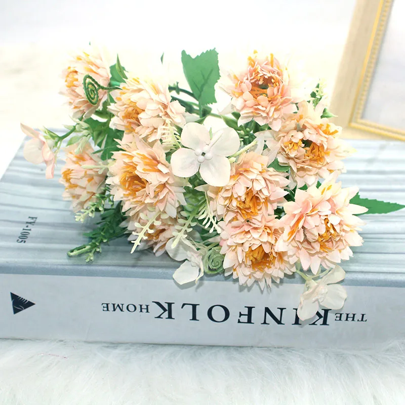 Пион искусственный цветок 10 Гербера Хризантема высокого качества класса люкс