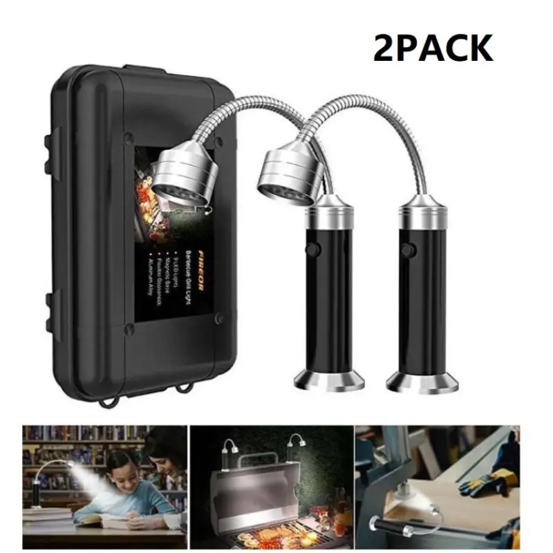 

2Pcs BBQ Grill Light Outdoor Super Bright LED Lamp Magnetic Base For Barbecue