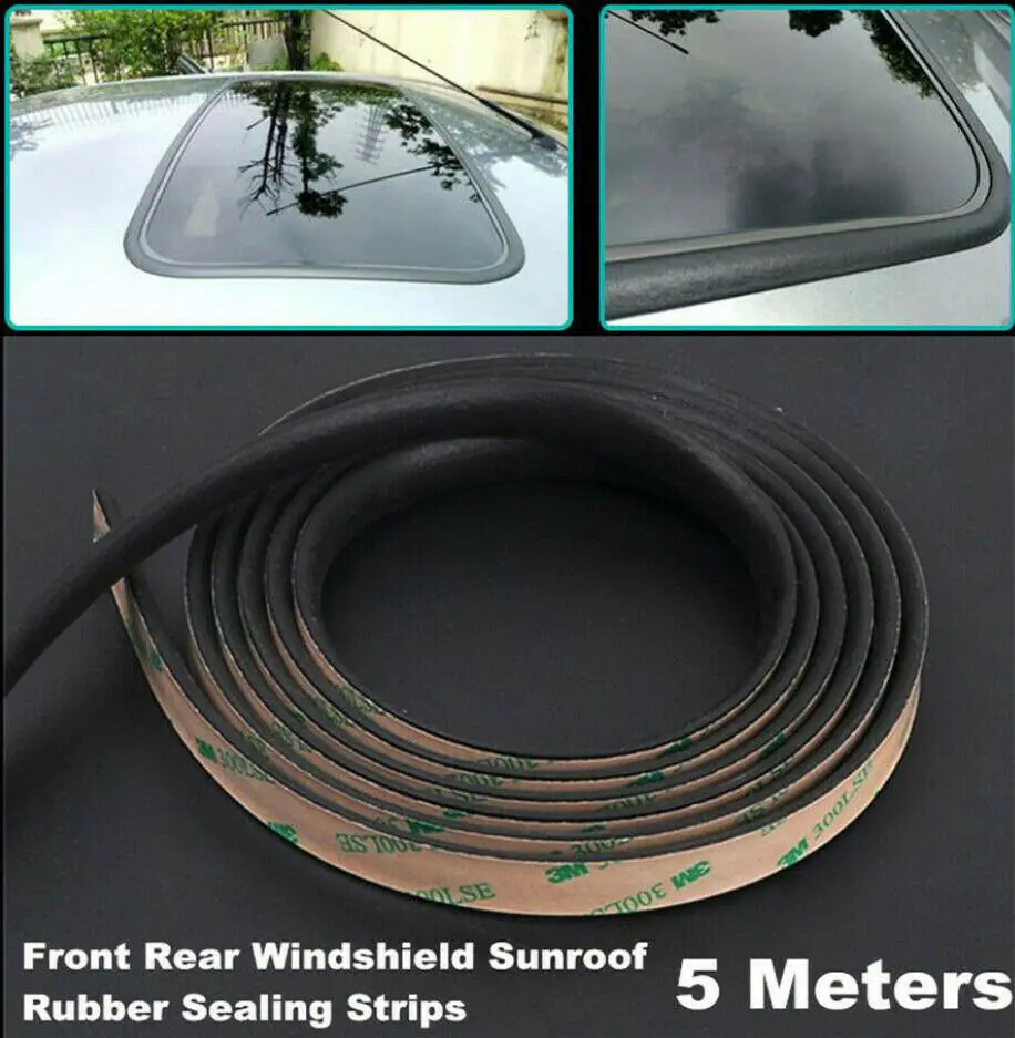 

5M 25mm 15mm Universal Car SUV Triangular Sunroof Window Sunroof Sealant Rubber Sealing Strip Soundproof