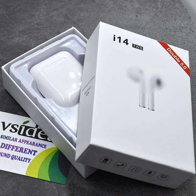 Красочные оригинальные i14 TWS Blutooth 5,0 наушники мини беспроводные стерео HIFI наушники стерео Спортивная гарнитура для Iphone VIVO HUAWEI