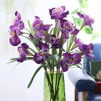 90cm 2PCS Artificial Iris Fake Silk Flowers Plants Branch Bouquet Real Touch Dinner For Home Table Wedding DIY Party Decoration