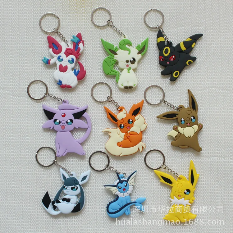 Мультфильм Аниме ПВХ Покемон Сквиртл Bulbasaur Venusaur Chansey Psyduck Jigglypuff Totodile Houndoom прекрасный Забавный брелок Кадена