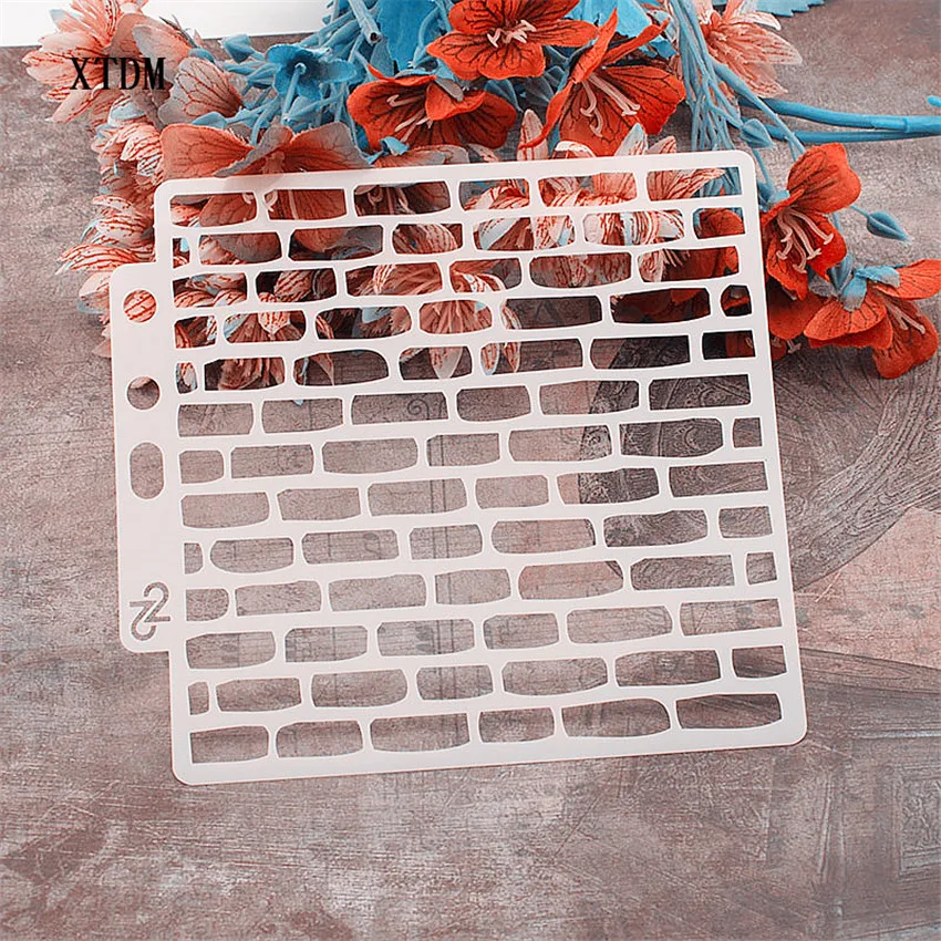 Форма кирпича Щит DIY торт скрапбук трафареты полые украшения Печать Кружева