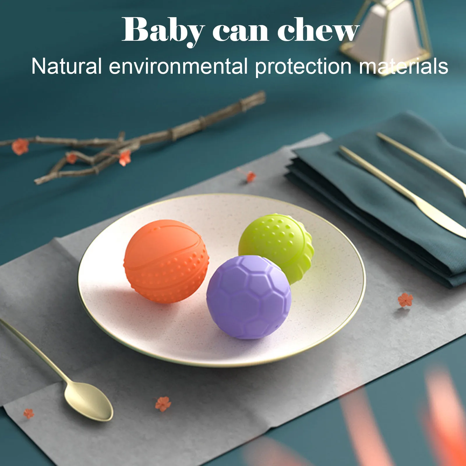 

6PC Baby Toy Ball The Tactile Senses Toys Development Baby Vocal Hand Catching Ball Toy Texture Perception Training Soft Ball