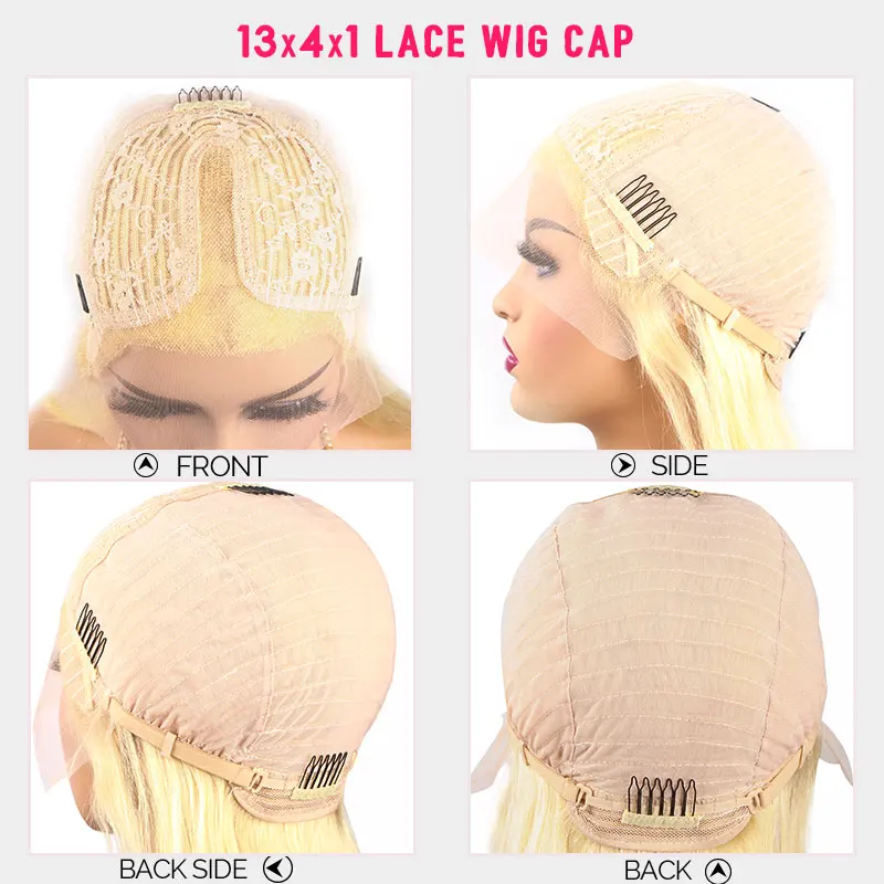 

613 Blonde Long Straight Wig 13x1 Body Wave HD Transparent Lace Part Human Hair Wigs for Women Pre Plucked Brazilian Remy Hair