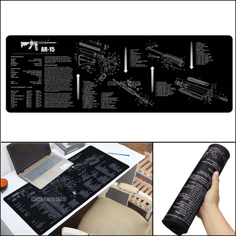 

Gun Cleaning Rubber Mat for AR15 AK47 Glock 1911 SIG Rifle Pistol Gunsmith Armorers Disassembly Repair Build Tool Kits Bench Pad