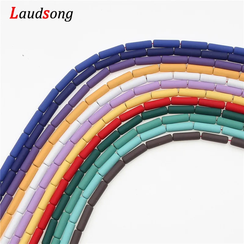 Бусины Из Натурального Гематита цилиндрические свободные каменные бусины для