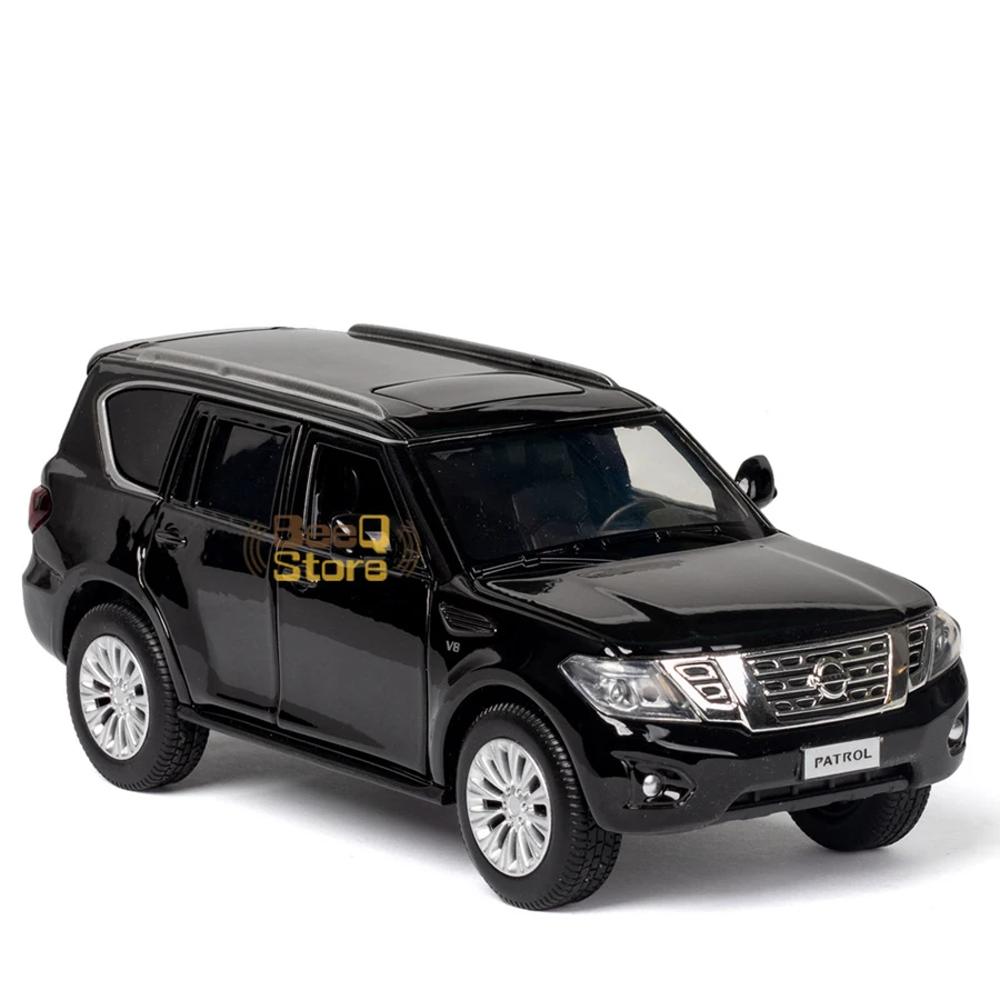 

1:32 Die Cast Car Nissan Patrol Car Alloy Model Hight Simulation 1/32 Truck Van Die-casting Sound & Light Pull Back Toys