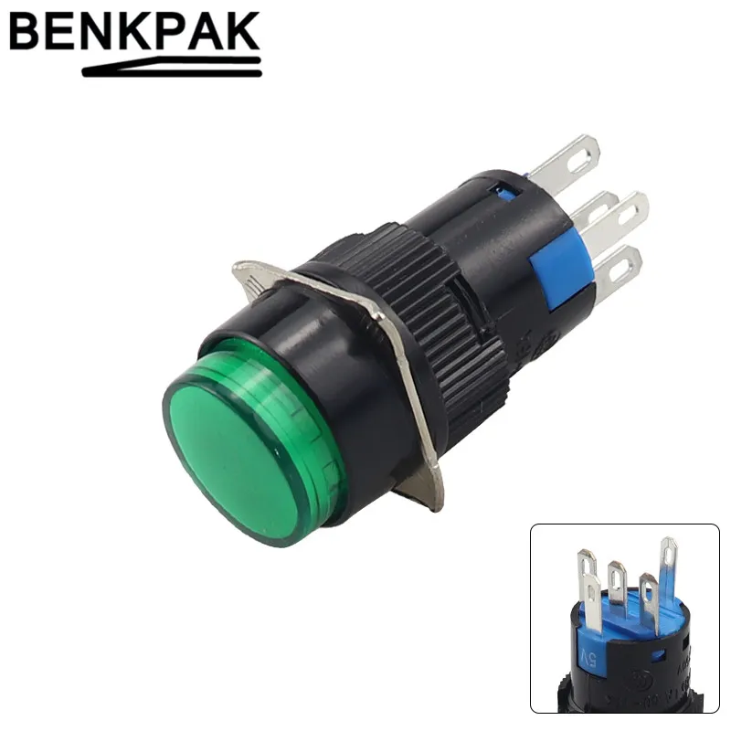 Светодиодный кнопочный выключатель 16 мм 5 В 12 24 220 В|switch lamp|lamp switchpush button lamp switch |