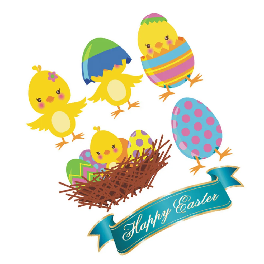 

Happy Easter Wallpaper Colorful Chicken Wall Sticker Kids Room Wall Decor Bedroom Wall Decals