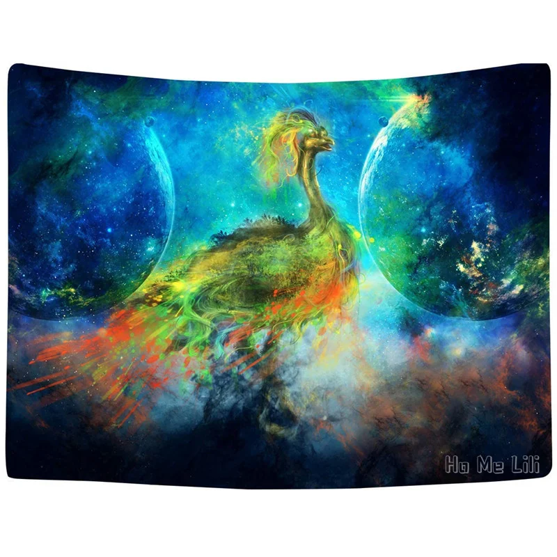 

Blue Outer Space Trippy By Ho Me Lili Tapestry Decor Earth Peacock Wall Hanging For Living Room