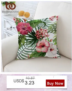BeddingOutlet Подушка с цветочным принтом чехол листья наволочка тропические растения пледы, цвета: красный, зеленый, декоративная наволочка 45x45