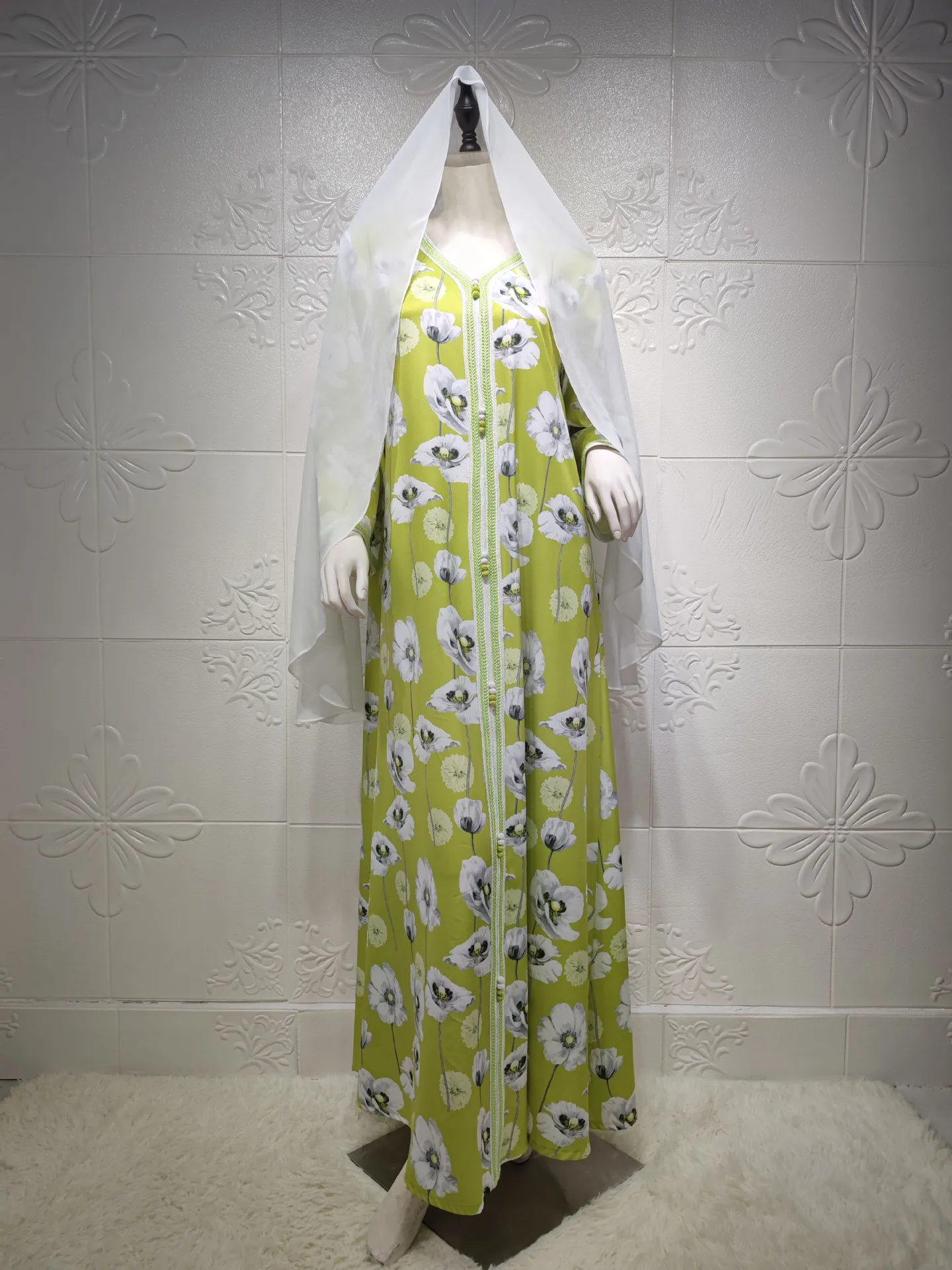 

2021 Middle East women's new printed long dress