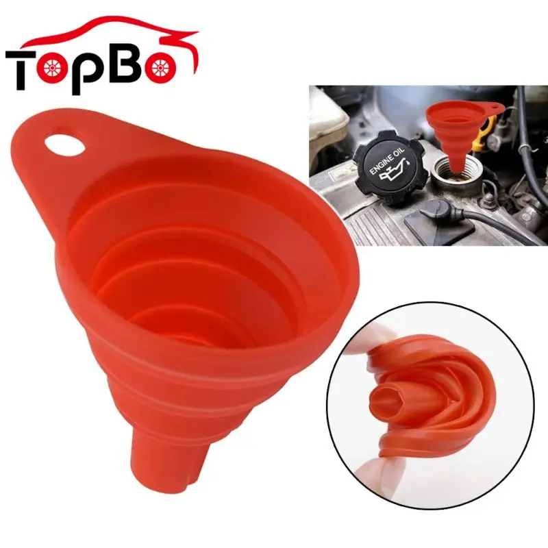 Складная Автомобильная мини воронка для двигателя силиконовая бензина масла