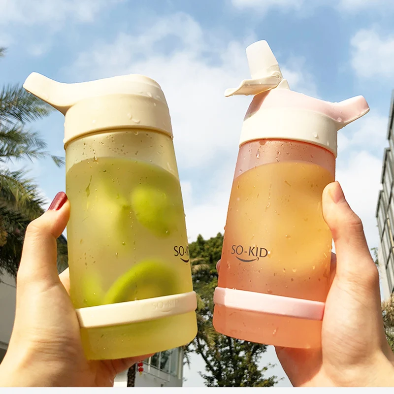 Пластиковая бутылка для воды стакан с соломинкой BPA бесплатно портативный