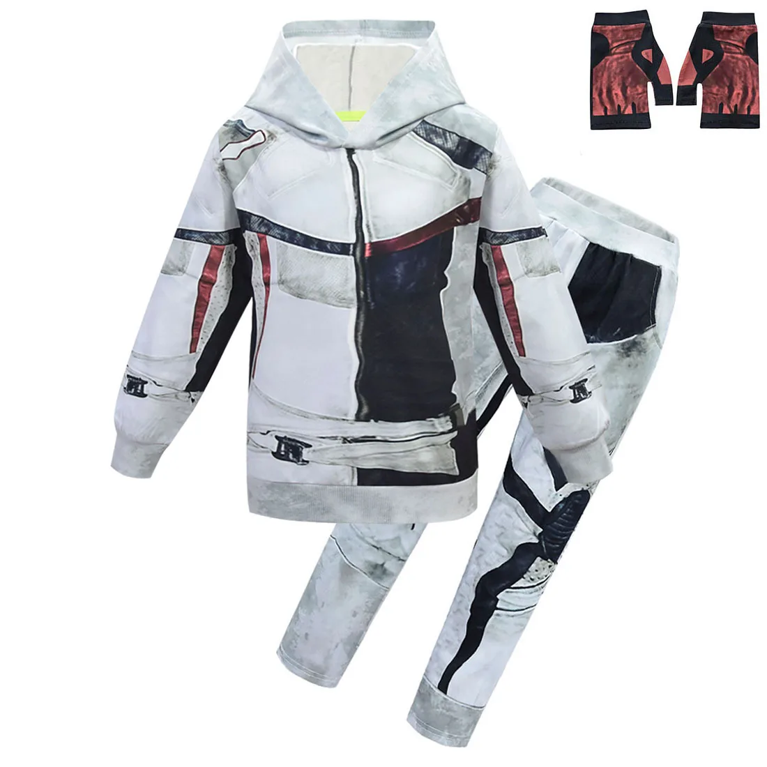 Костюм для косплея мальчиков из фильма 3 перчатки + худи штаны костюм на Хэллоуин