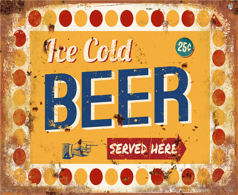 

Ice Beer Plaque Vintage Decor Cold Drinks Metal Signs Home Decoration Modern Welcome Sign in Home Decor Poster Gamer Retro