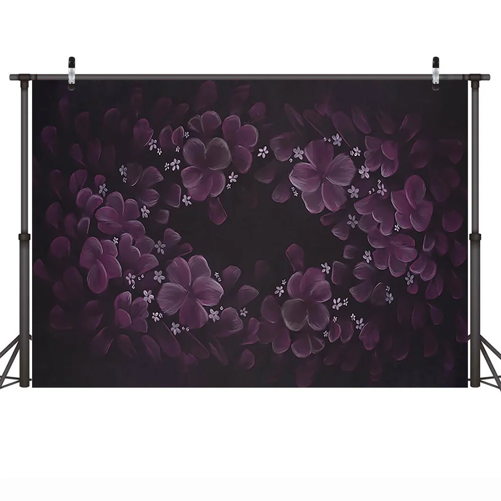 Purple Flower Sweet Girl Birthday Photography Backdrop Abstract Floral Texture Newborn Baby Portrait Background for Photo Studio |