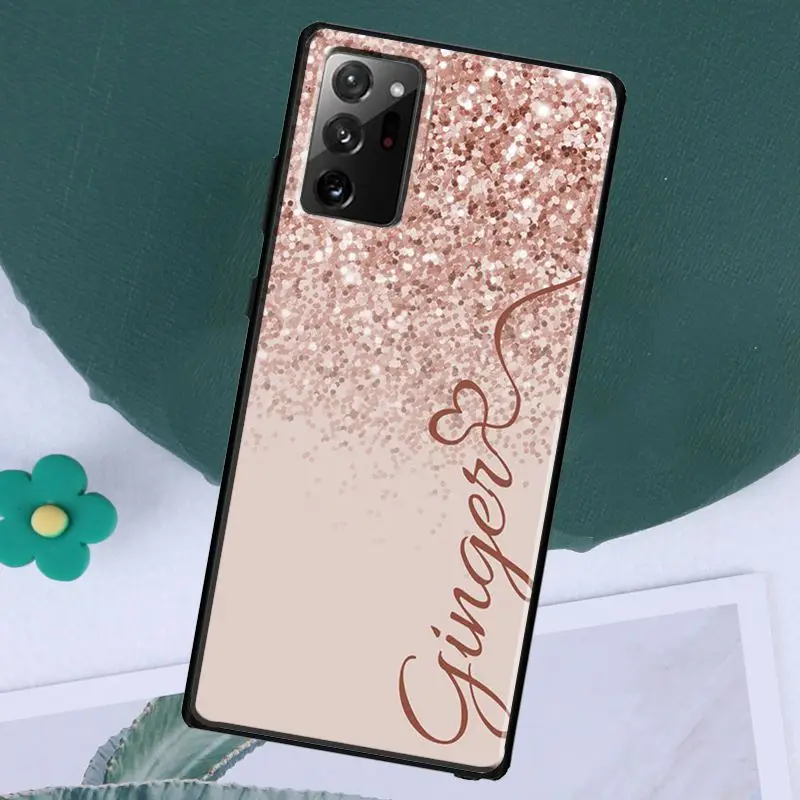 PERSONALISED Glitter name initials Case For Samsung Galaxy Note 20 Ultra Note 10 Plus S8 S9 S10 S20 FE S22 S21 Ultra Coque