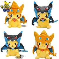 takara tomy anime pokemon cartoon elf charizard pikachu cross dressing plush doll kawaii kids christmas gift plush toys