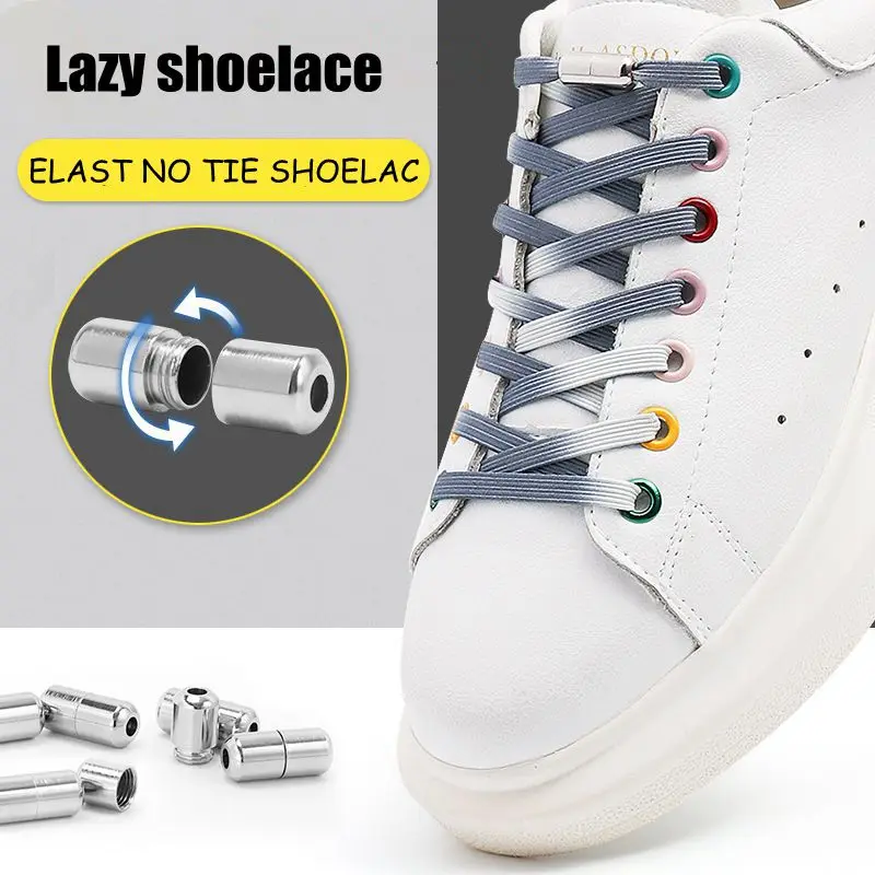 

2021 new fashion elastic shoelaces non-lace flat casual sports shoes shoelace children adult fast lace rubber band elastic laces