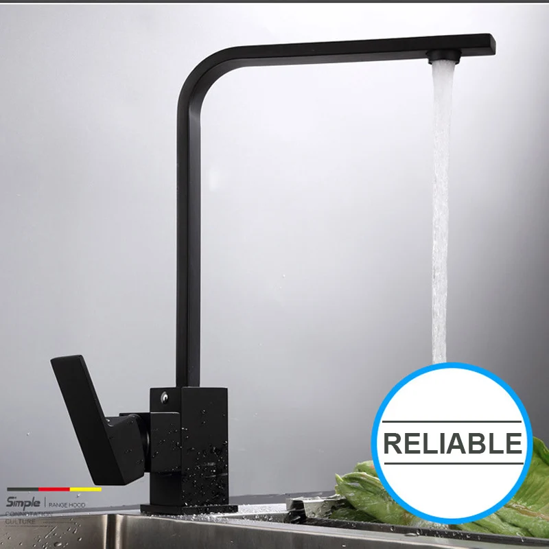 

360 Rotation Kitchen Faucet Drinking Water Single Hole Black Hot and cold Pure Water Sinks Deck Mounted Mixer Tap