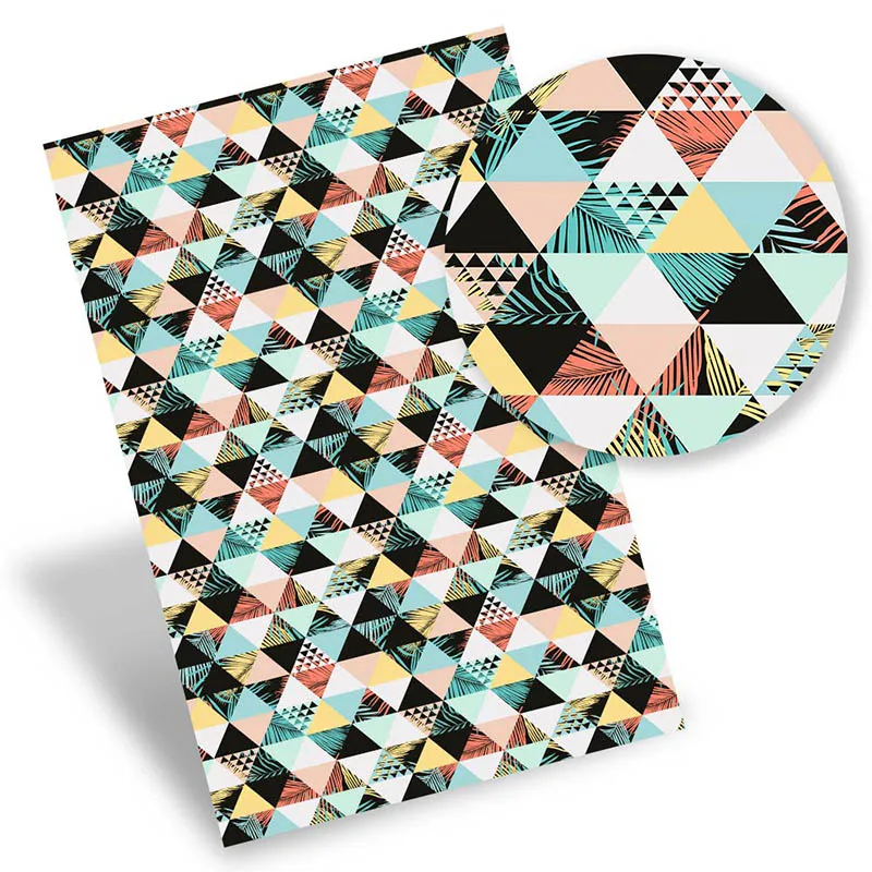 

Faux Synthetic Leather Sheet Flowers Printed Leather Fabric For DIY Hair Bows Handbag Craft Patchwork Accessories 22*30cm 1pc