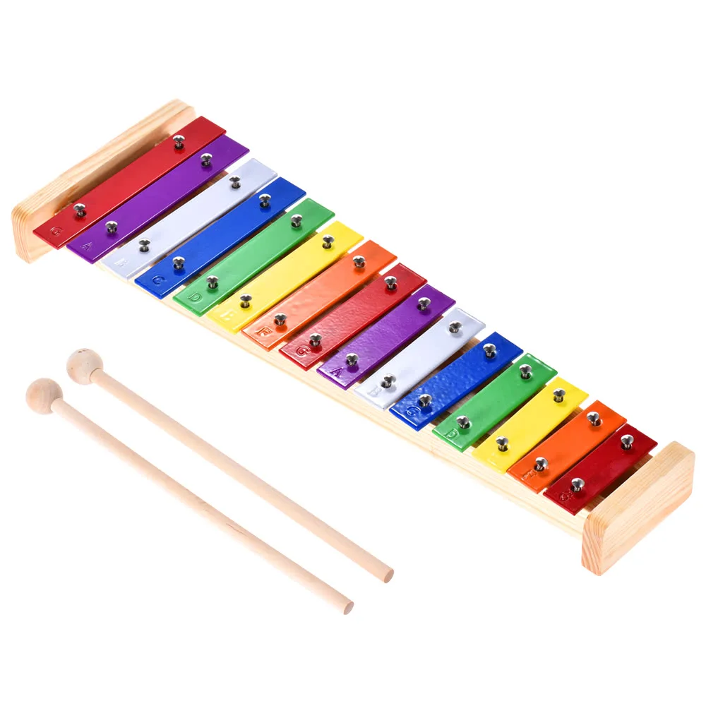 Деревянный ксилофон Glockenspiel и алюминиевый ударный музыкальный инструмент