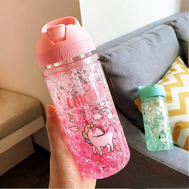 

Estate 400 мл Bevanda Fredda Juice di Tazza di Coffee, портативный Doppio di Modo di Paglia Unicorn Tazza di ghiacco Della raggirl